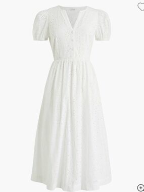 J.Crew Factory Midi White Eyelet Dress Size 2